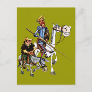 Postal DON QUIJOTE, SANCHO, ROCINANTE y RUCIO - Cervantes