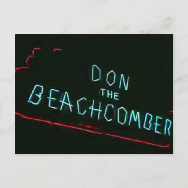 Postal Don The Beachcomber, Viejo Chicago Neon Post Car (Anverso)