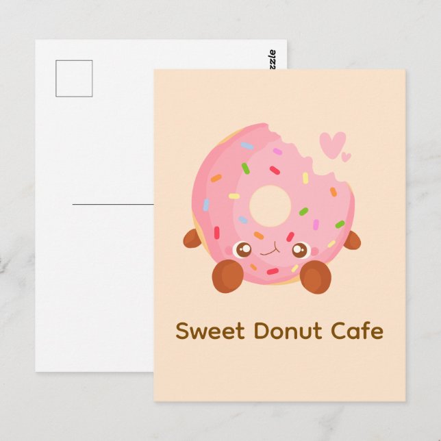 Postal Dona alegre con sprinkles (Anverso / Reverso)
