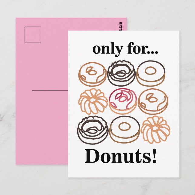 Postal Dona Doughnut Dulce Divertido (Anverso / Reverso)