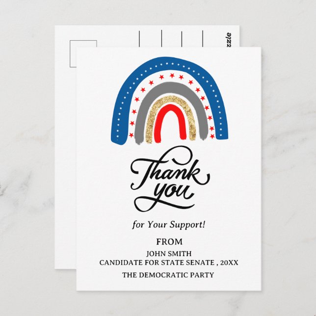 Postal Donación de Campaña Política de Evento de Rally Gr (Anverso / Reverso)