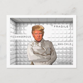 Postal Donald en una camisa de fuerza contra Trump