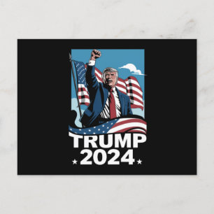 Postal Donald Trump 2024 Elección EEUU Bandera Americana