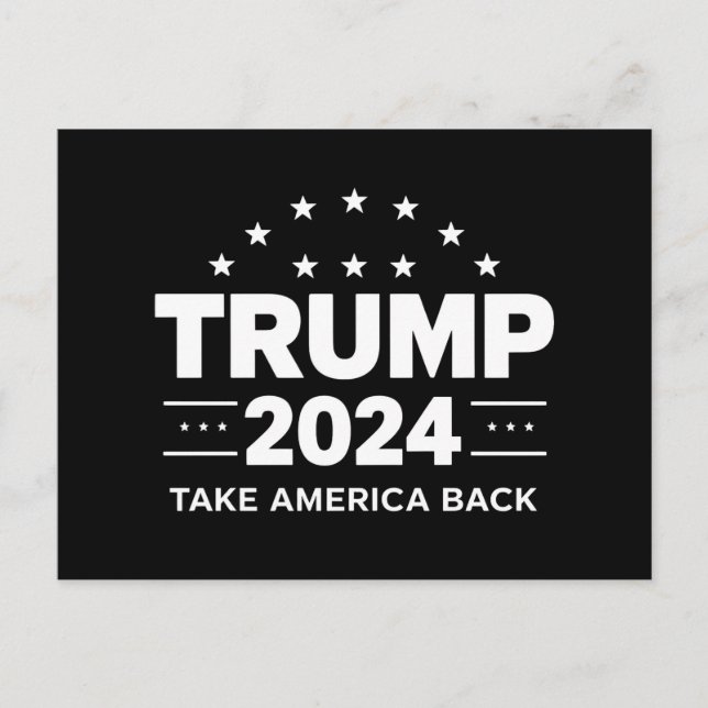 Postal Donald Trump 2024 retrotrae a Estados Unidos a las (Anverso)