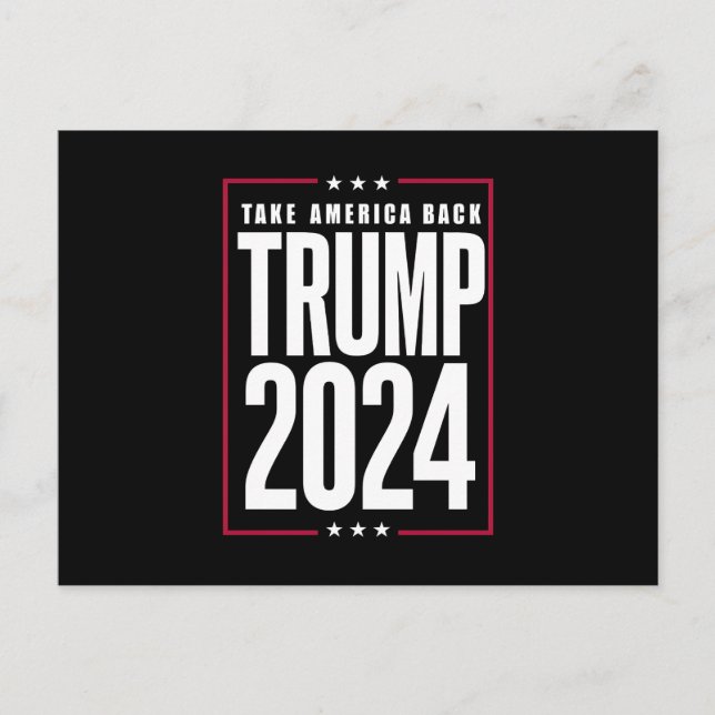 Postal Donald Trump 2024 retrotrae a Estados Unidos a las (Anverso)