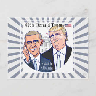 Postal Donald Trump-45° presidente de Estados Unidos.