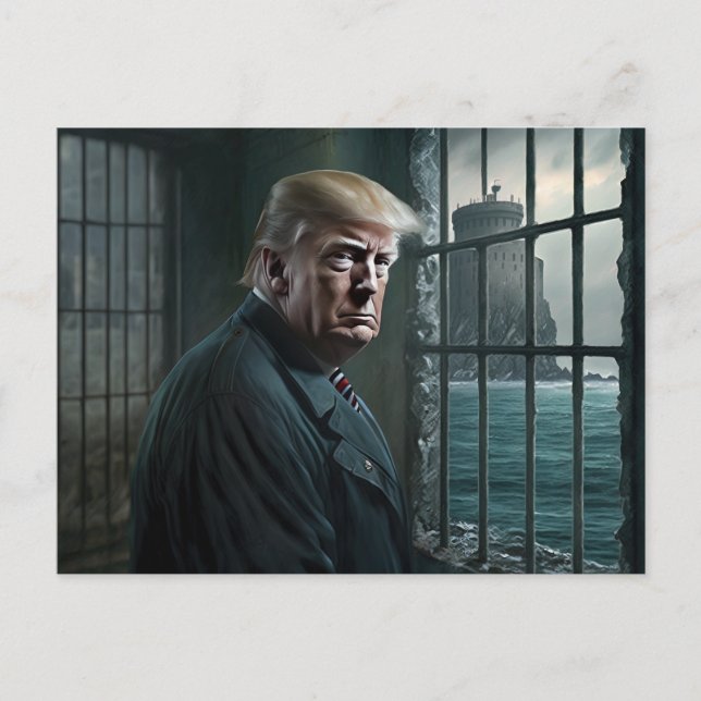 Postal Donald Trump en la prisión de Alcatraz (Anverso)