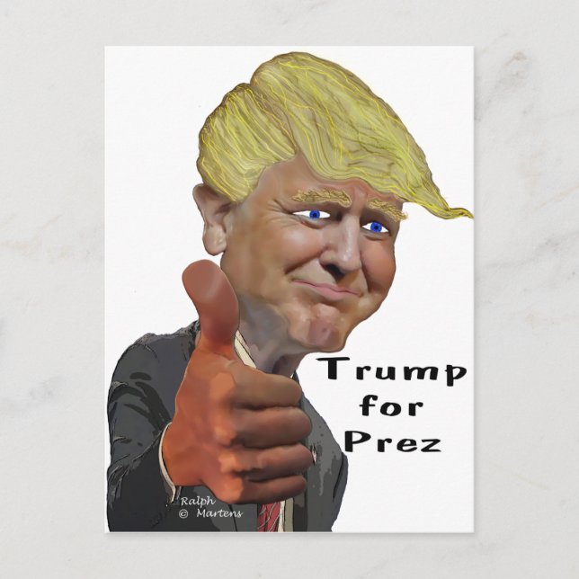 Postal Donald Trump gracioso producto humorístico de Trum (Anverso)