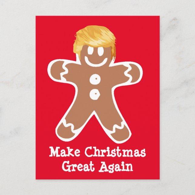 Postal Donald Trump, hombre de Gingerbread (Anverso)