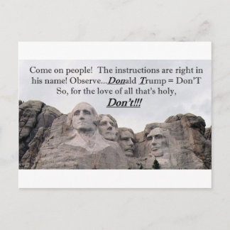 Postal Donald Trump = No
