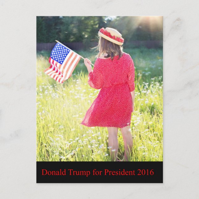 Postal Donald Trump para el presidente 2016 (Anverso)