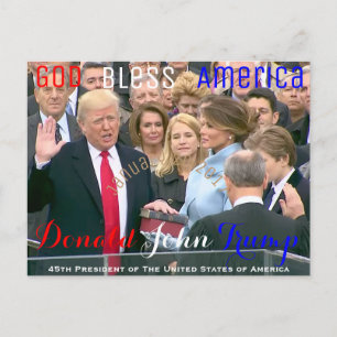 Postal Donald Trump prestando juramento al cargo el 20 de