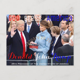 Postal Donald Trump prestando juramento al cargo el 20 de