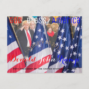 Postal Donald Trump prestando juramento al cargo el 20 de