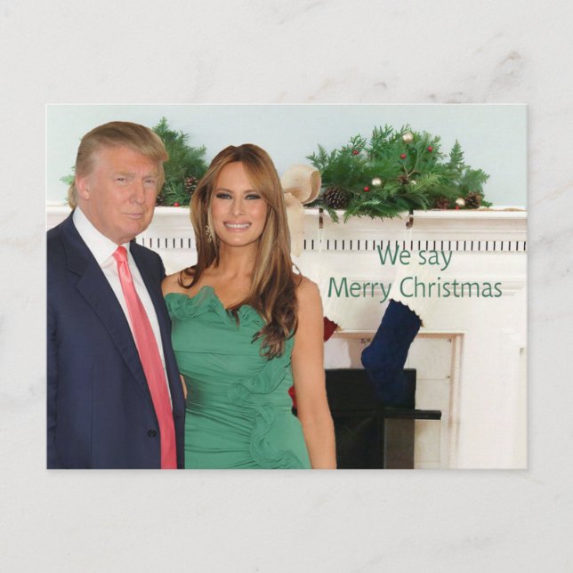 Postal Donald y Melania: ¡Decimos Feliz Navidad! (Anverso)