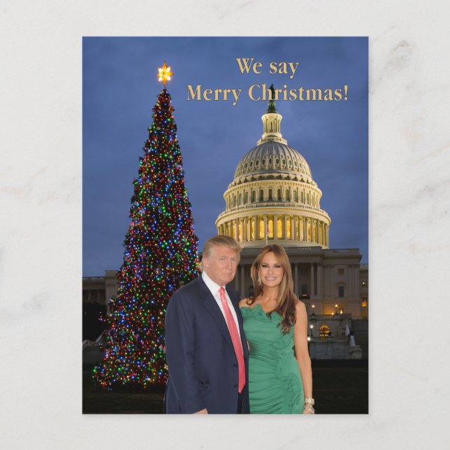 Postal Donald y Melania: ¡Decimos Feliz Navidad! (Anverso)