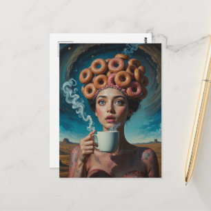 Postal Donas de desayuno surrealistas