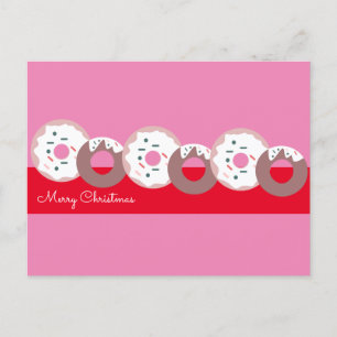 Postal Donas De Navidad Purpurina Panadería Feliz Navida