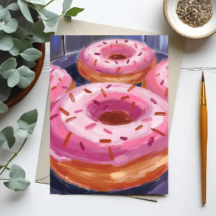 Postal Donas de Purpurina Rosada para Hornear Repostería