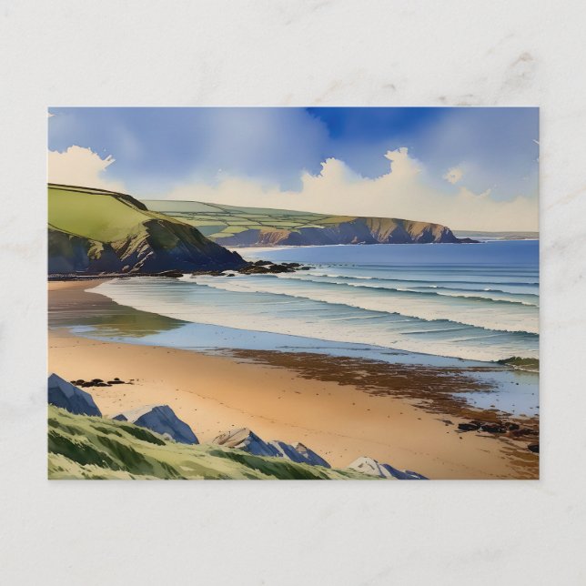 Postal "Donde el cielo se encuentra con la arena tranquil (Anverso)