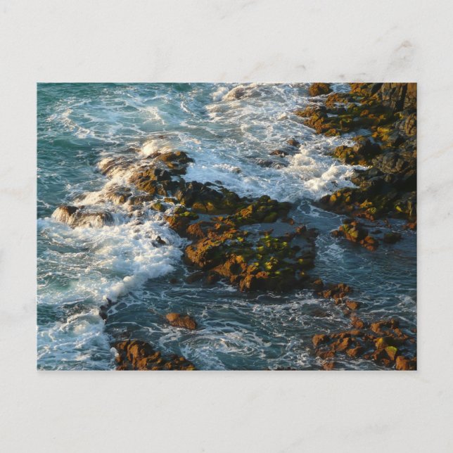 Postal Donde el océano se encuentra con las rocas (Anverso)