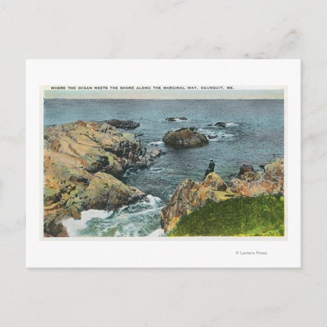 Postal Donde el océano se encuentra en la costa (Anverso)