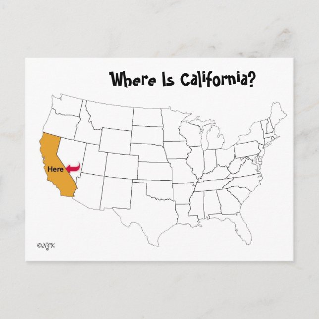 Postal ¿Dónde está California? (Anverso)
