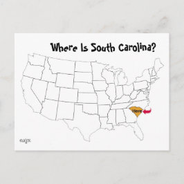 Postal ¿Dónde Está Carolina Del Sur?