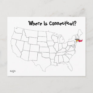 Postal ¿Dónde Está Connecticut?