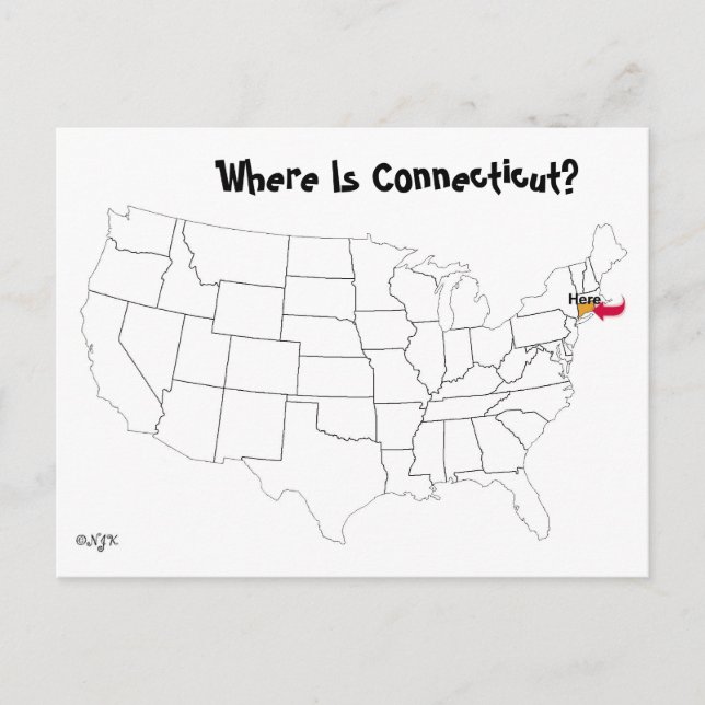 Postal ¿Dónde Está Connecticut? (Anverso)