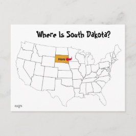 Postal ¿Dónde está Dakota del Sur?