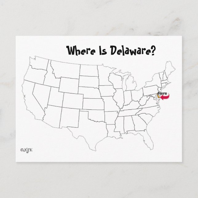 Postal ¿Dónde Está Delaware? (Anverso)