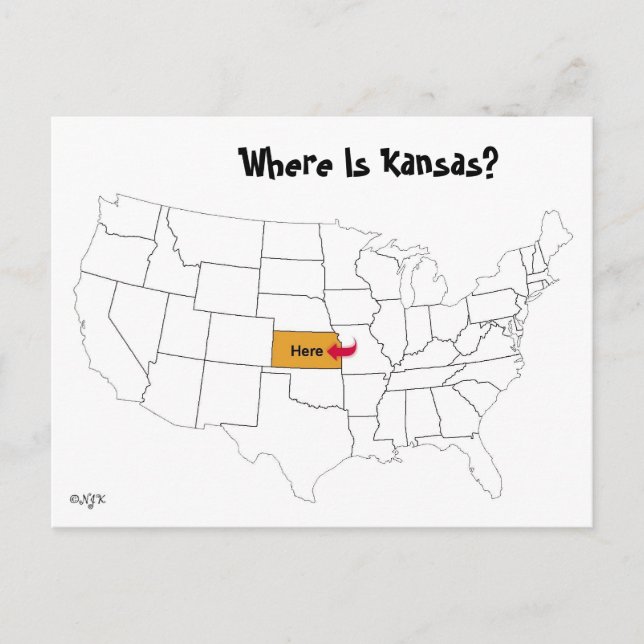 Postal ¿Dónde Está Kansas? (Anverso)