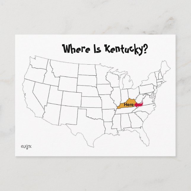 Postal ¿Dónde Está Kentucky? (Anverso)