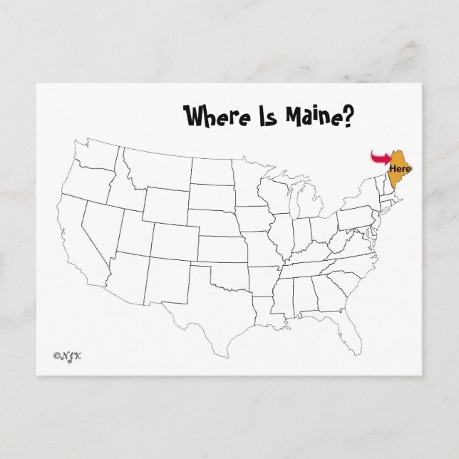 Postal ¿Dónde Está Maine? (Anverso)