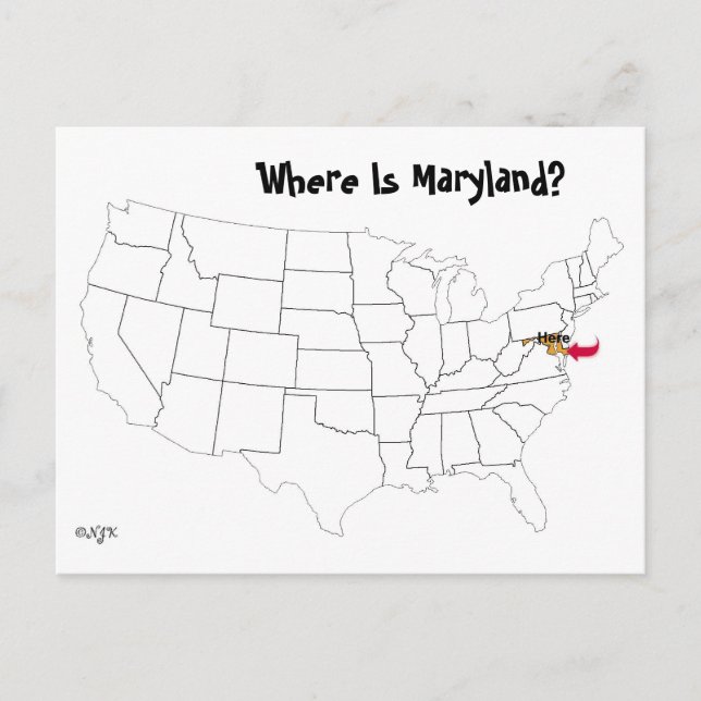 Postal ¿Dónde está Maryland? (Anverso)