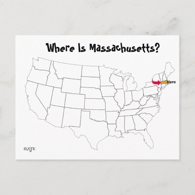 Postal ¿Dónde Está Massachusetts? (Anverso)