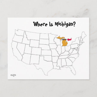 Postal ¿Dónde Está Michigan?