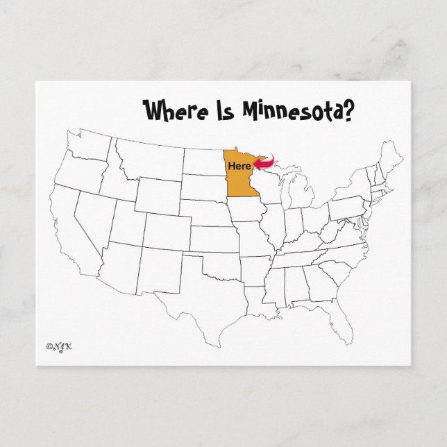 Postal ¿Dónde Está Minnesota? (Anverso)