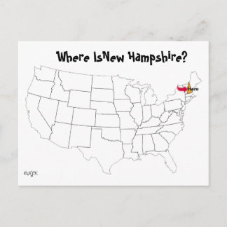 Postal ¿Dónde Está New Hampshire?