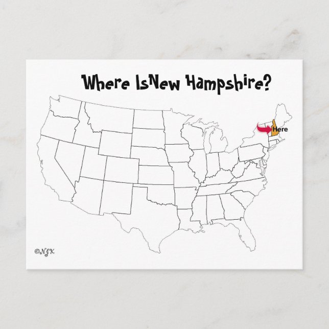 Postal ¿Dónde Está New Hampshire? (Anverso)