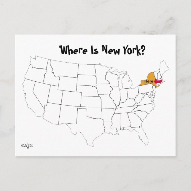 Postal ¿Dónde Está Nueva York? (Anverso)