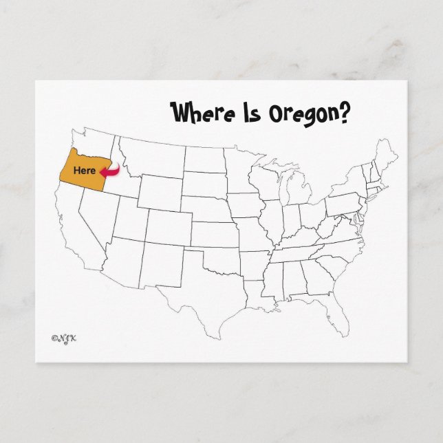 Postal ¿Dónde Está Oregon? (Anverso)