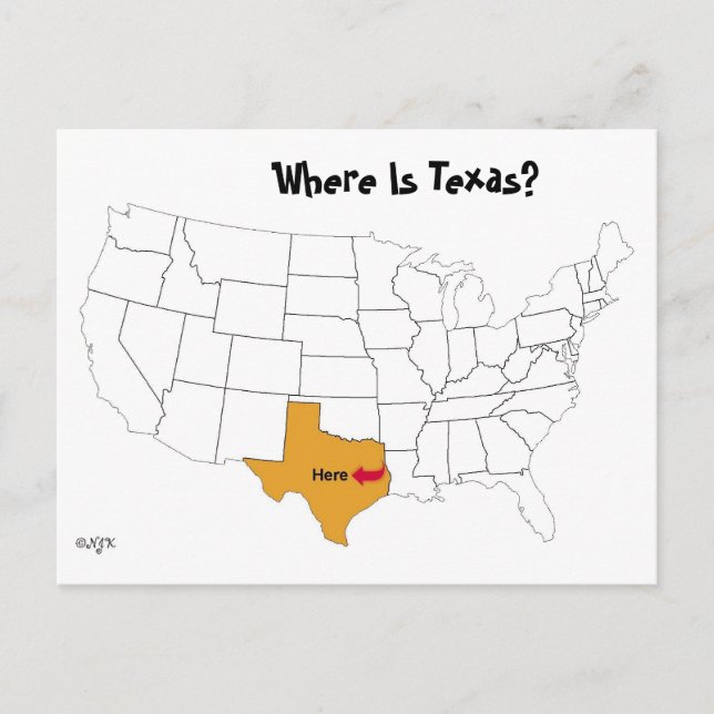 Postal ¿Dónde Está Texas? (Anverso)