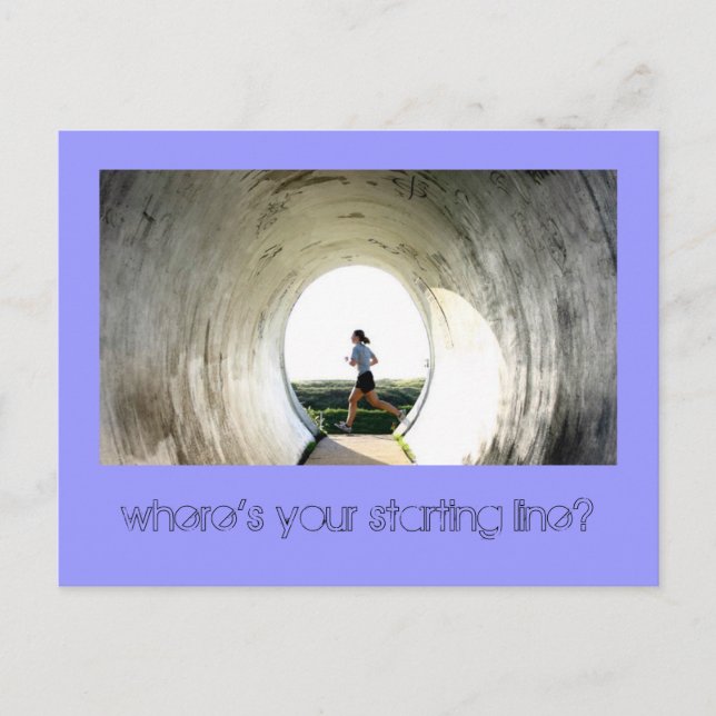 Postal ¿Dónde está tu línea de inicio? (Anverso)