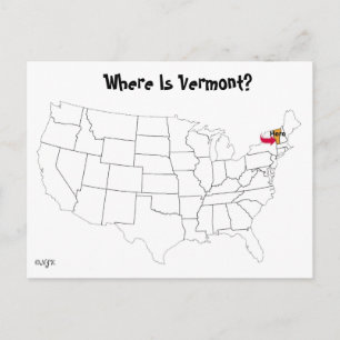 Postal ¿Dónde Está Vermont?