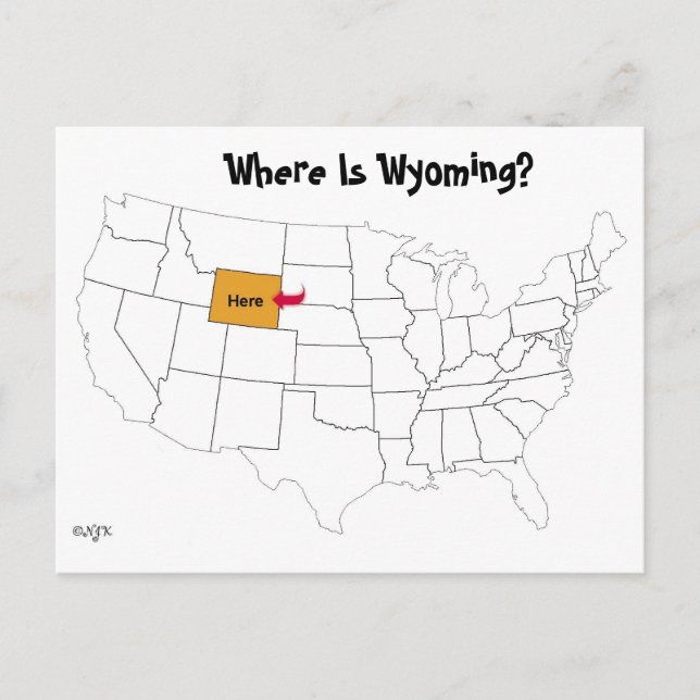 Postal ¿Dónde Está Wyoming? (Anverso)