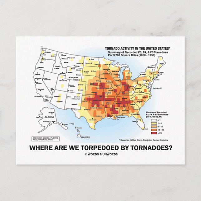 Postal ¿Dónde Estamos Torpedosos Por Tornadoes? (Anverso)