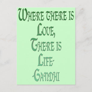 Postal *Donde Hay Amor* Cita Inspiradora De Gandhi