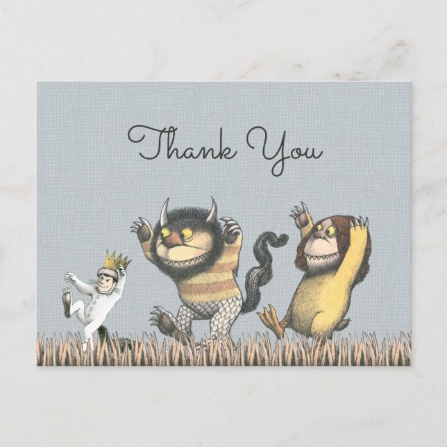Postal Donde los monstruos salvajes agradecen por su cump (Anverso)